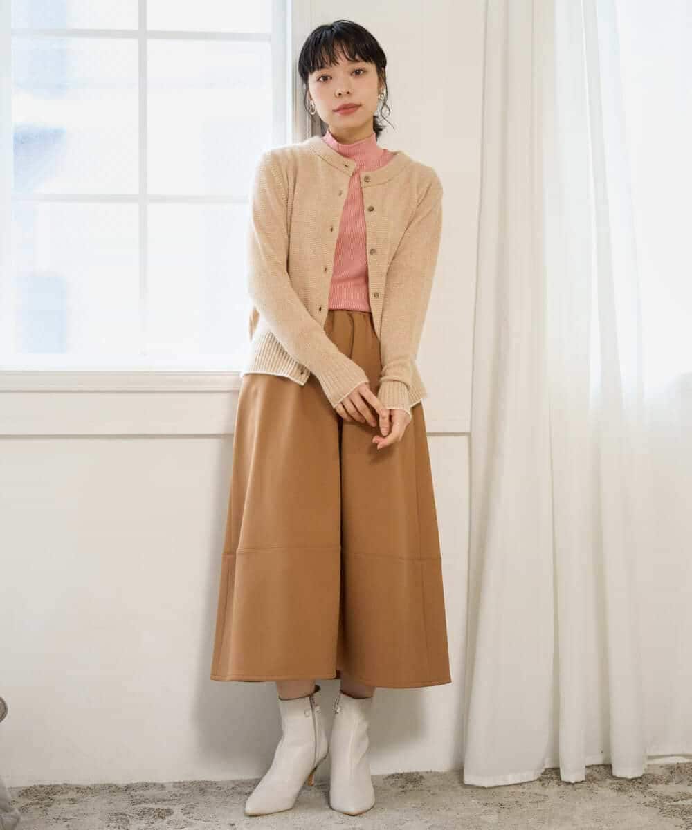 NHSAI86390 GIANNI LO GIUDICE(小さいサイズ)(メゾン ドゥ サンク) ピュアカシミヤクルーネックカーディガン ライトイエロー