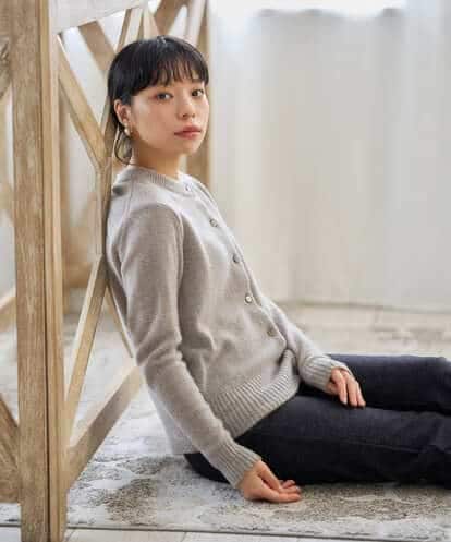 NHSAI86390 GIANNI LO GIUDICE(小さいサイズ) ピュアカシミヤクルーネックカーディガン