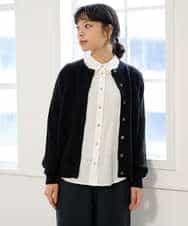 NHSAI87390 GIANNI LO GIUDICE(小さいサイズ)(メゾン ドゥ サンク) カシミヤクルーネックカーディガン ブルー
