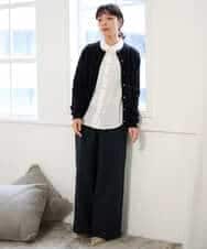 NHSAI87390 GIANNI LO GIUDICE(小さいサイズ)(メゾン ドゥ サンク) カシミヤクルーネックカーディガン ブルー
