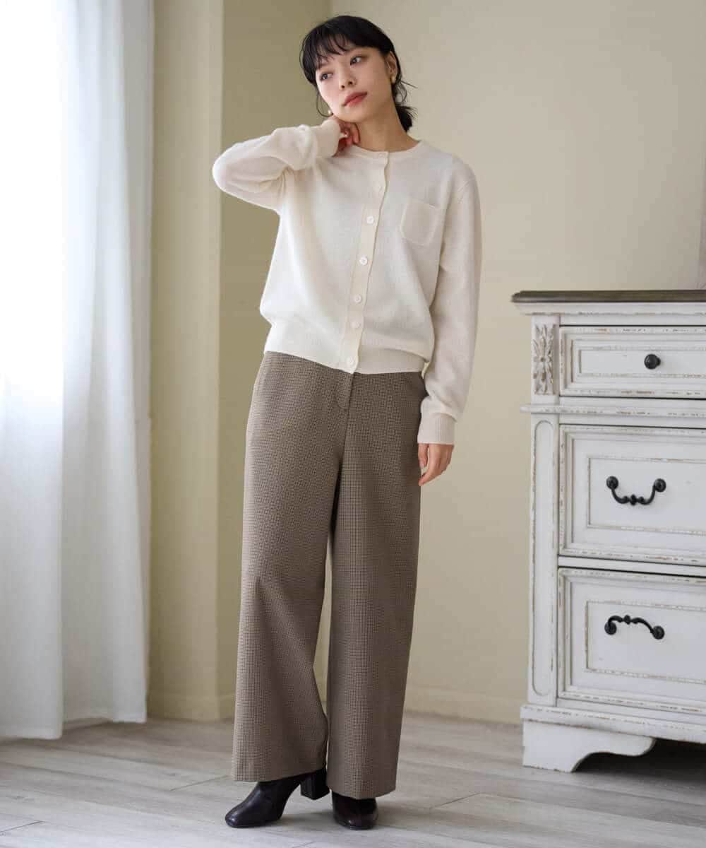 NHSAI87390 GIANNI LO GIUDICE(小さいサイズ)(メゾン ドゥ サンク) カシミヤクルーネックカーディガン ブルー