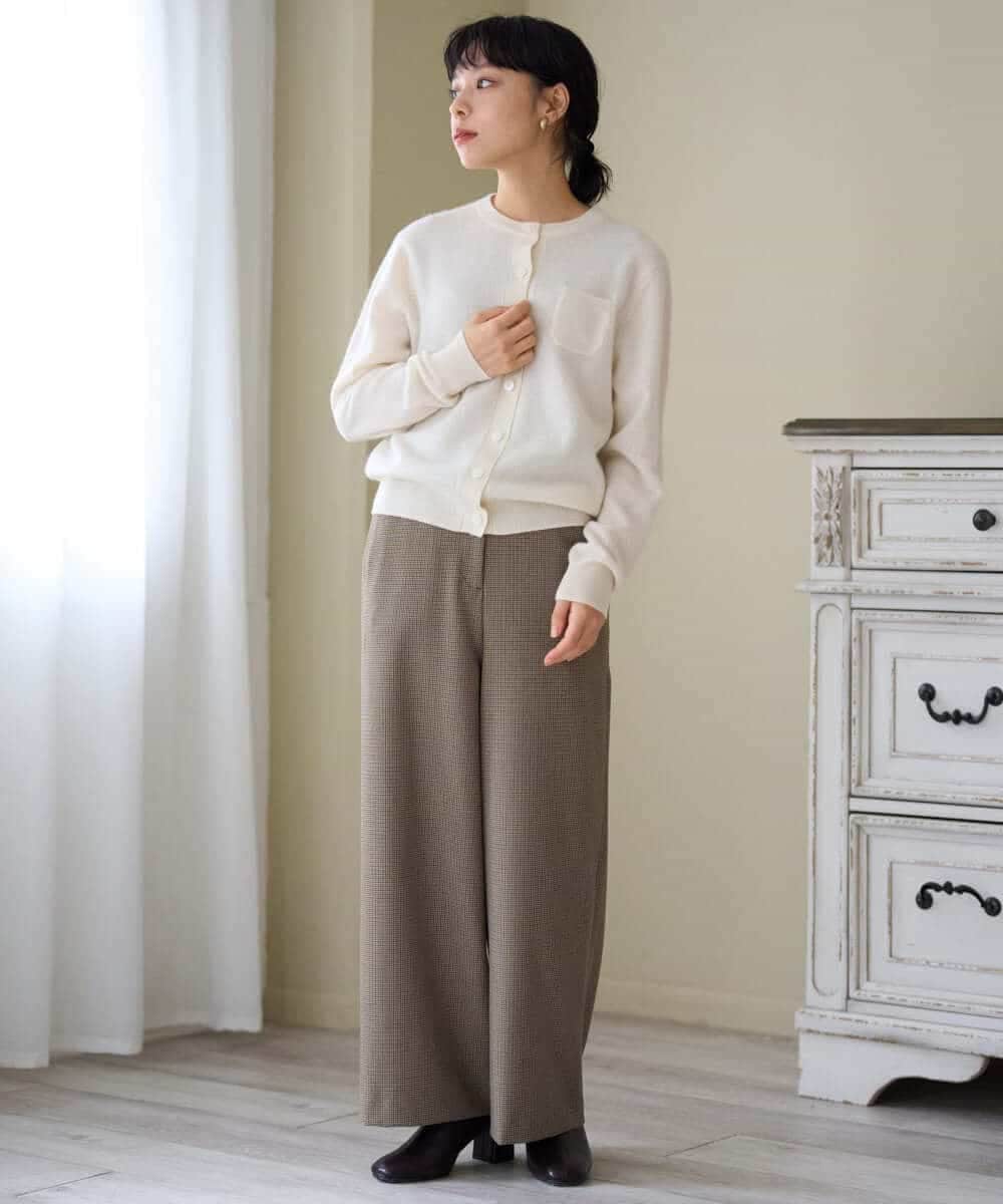 NHSAI87390 GIANNI LO GIUDICE(小さいサイズ)(メゾン ドゥ サンク) カシミヤクルーネックカーディガン ブルー