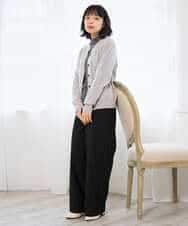 NHSAI87390 GIANNI LO GIUDICE(小さいサイズ)(メゾン ドゥ サンク) カシミヤクルーネックカーディガン ブルー