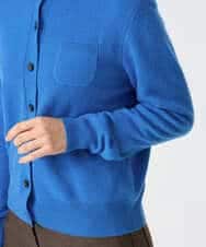 NHSAI87390 GIANNI LO GIUDICE(小さいサイズ)(メゾン ドゥ サンク) カシミヤクルーネックカーディガン ブルー