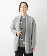 NHSAV41330 GIANNI LO GIUDICE(小さいサイズ)(メゾン ドゥ サンク) [洗える]ツイーディーカノコニットコーディガン グレー