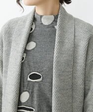 NHSAV41330 GIANNI LO GIUDICE(小さいサイズ)(メゾン ドゥ サンク) [洗える]ツイーディーカノコニットコーディガン グレー