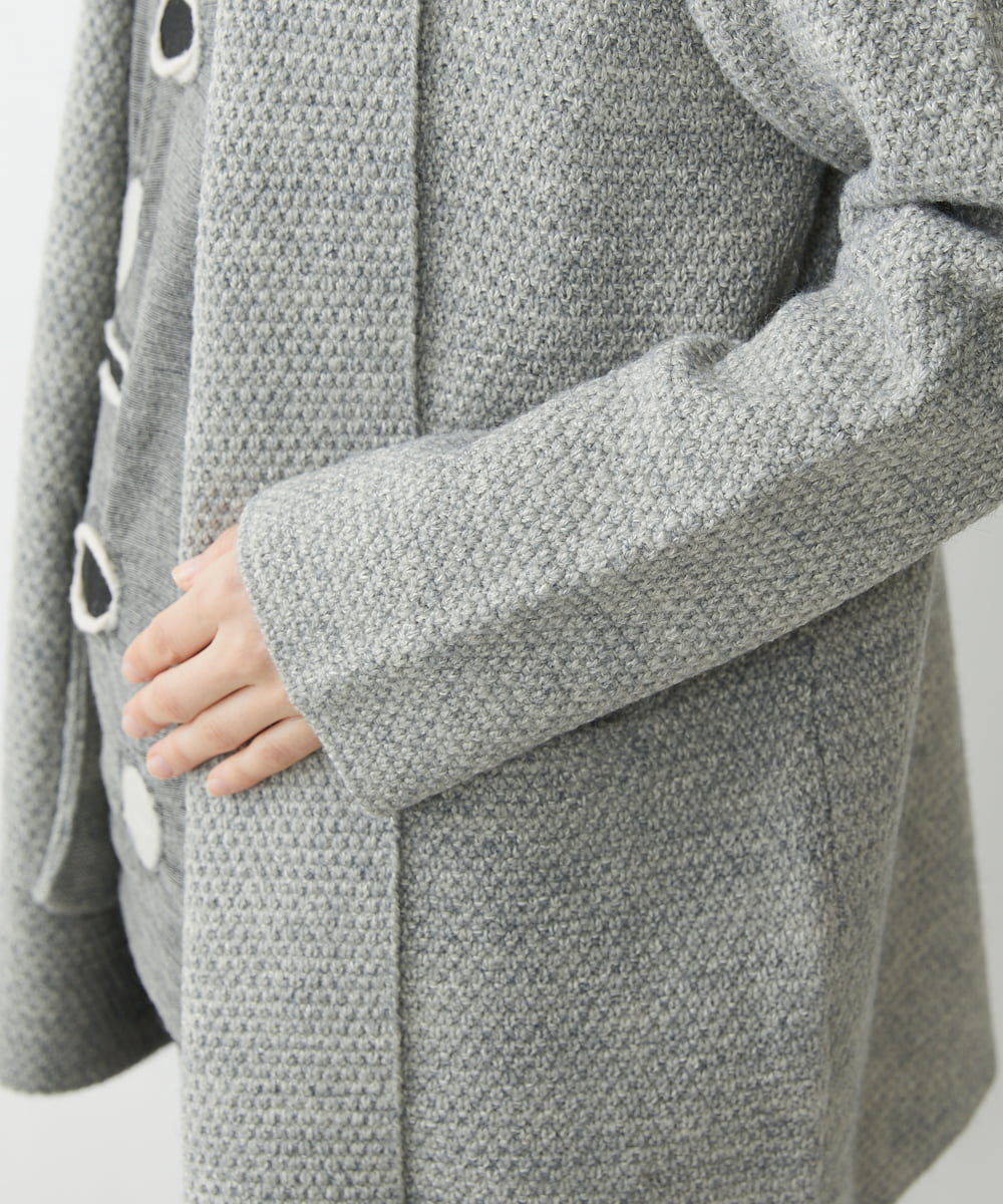 NHSAV41330 GIANNI LO GIUDICE(小さいサイズ)(メゾン ドゥ サンク) [洗える]ツイーディーカノコニットコーディガン グレー