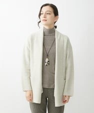 NHSAV41330 GIANNI LO GIUDICE(小さいサイズ)(メゾン ドゥ サンク) [洗える]ツイーディーカノコニットコーディガン グレー
