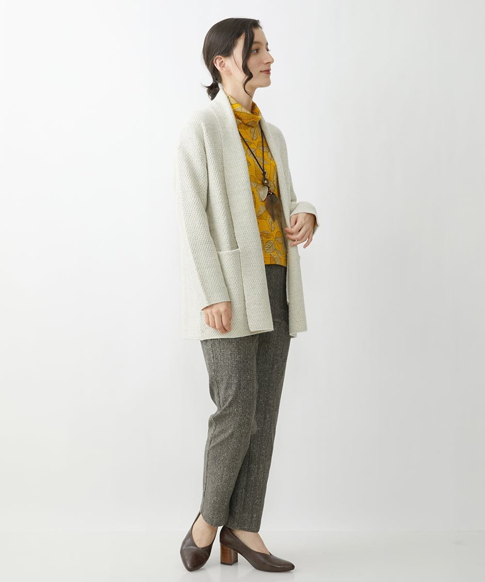 NHSAV41330 GIANNI LO GIUDICE(小さいサイズ)(メゾン ドゥ サンク) [洗える]ツイーディーカノコニットコーディガン グレー