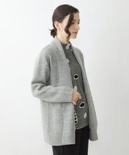 NHSAV41330 GIANNI LO GIUDICE(小さいサイズ)(メゾン ドゥ サンク) [洗える]ツイーディーカノコニットコーディガン グレー