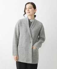 NHSAV41330 GIANNI LO GIUDICE(小さいサイズ)(メゾン ドゥ サンク) [洗える]ツイーディーカノコニットコーディガン グレー