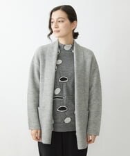 NHSAV41330 GIANNI LO GIUDICE(小さいサイズ)(メゾン ドゥ サンク) [洗える]ツイーディーカノコニットコーディガン グレー