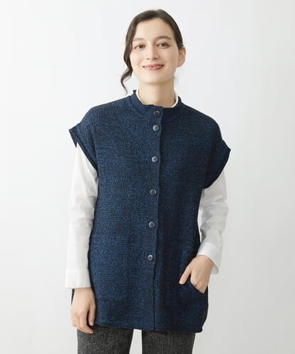 NHSAV51270 GIANNI LO GIUDICE(小さいサイズ) [日本製]シーレロングニットジレ
