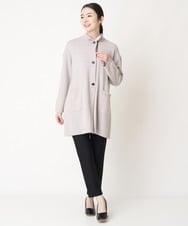 NHSAW01390 GIANNI LO GIUDICE(小さいサイズ)(メゾン ドゥ サンク) ボイルウールボーダーニットコーディガン ベージュ