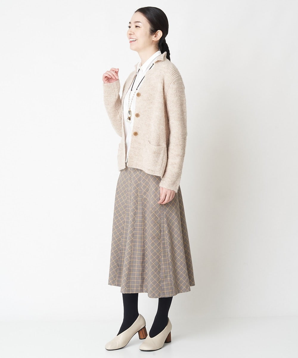 NHSAW02290 GIANNI LO GIUDICE(小さいサイズ)(メゾン ドゥ サンク) ミックスループニットジャケット ライトベージュ