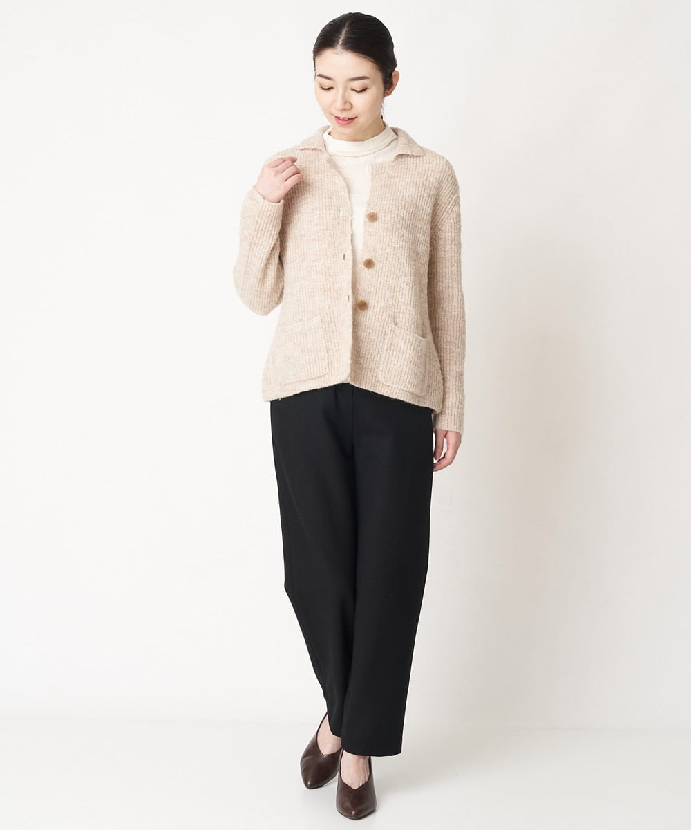 NHSAW02290 GIANNI LO GIUDICE(小さいサイズ)(メゾン ドゥ サンク) ミックスループニットジャケット ライトベージュ