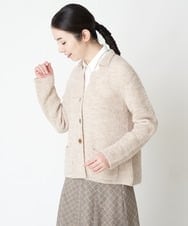 NHSAW02290 GIANNI LO GIUDICE(小さいサイズ)(メゾン ドゥ サンク) ミックスループニットジャケット ライトベージュ