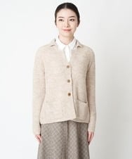 NHSAW02290 GIANNI LO GIUDICE(小さいサイズ)(メゾン ドゥ サンク) ミックスループニットジャケット ライトベージュ