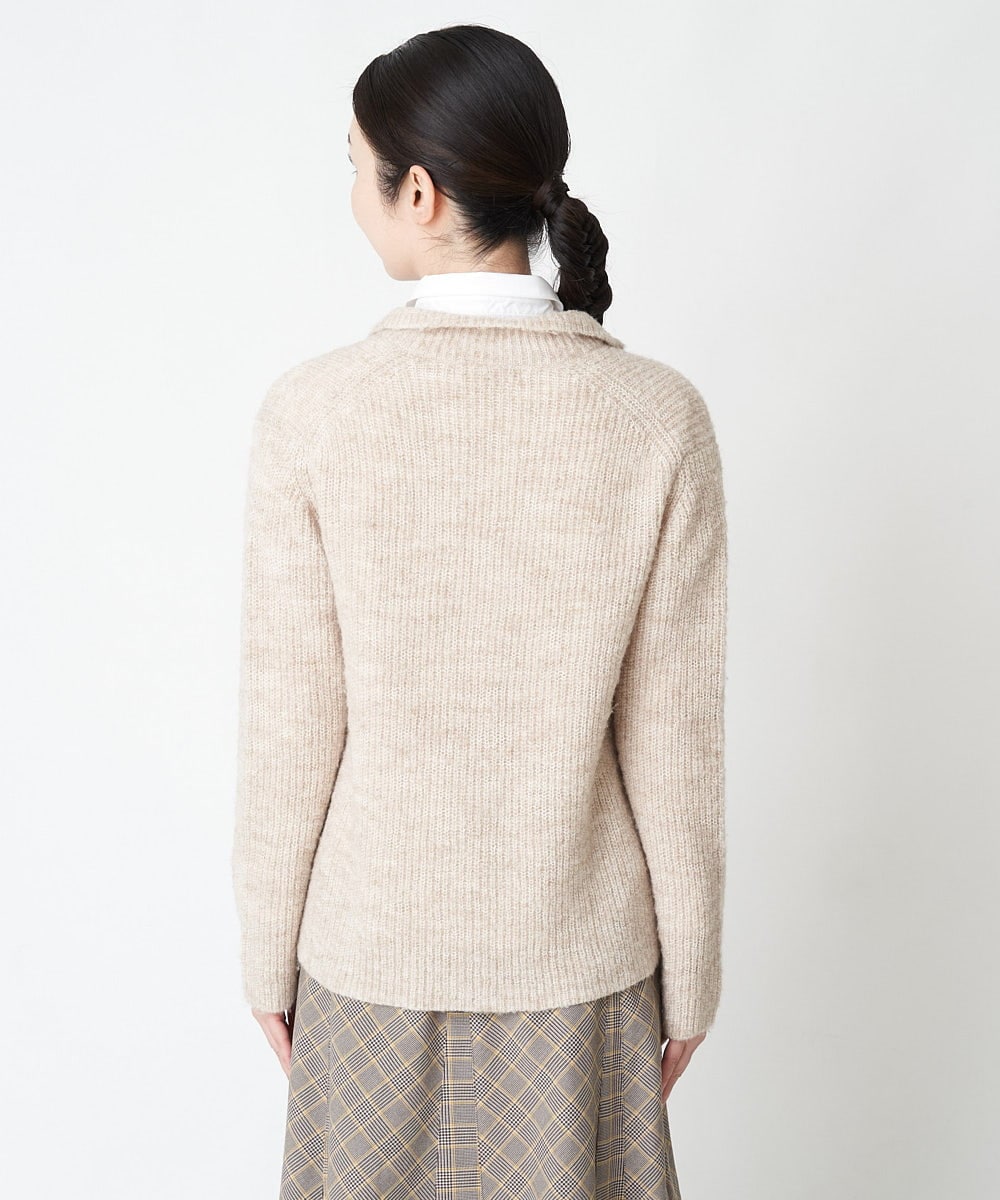 NHSAW02290 GIANNI LO GIUDICE(小さいサイズ)(メゾン ドゥ サンク) ミックスループニットジャケット ライトベージュ