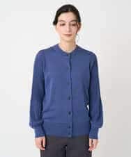 NHSCE50270 GIANNI LO GIUDICE(小さいサイズ)(メゾン ドゥ サンク) ウール混リブニットカーディガン ブルー