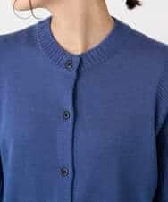 NHSCE50270 GIANNI LO GIUDICE(小さいサイズ)(メゾン ドゥ サンク) ウール混リブニットカーディガン ブルー