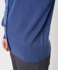 NHSCE50270 GIANNI LO GIUDICE(小さいサイズ)(メゾン ドゥ サンク) ウール混リブニットカーディガン ブルー