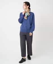 NHSCE50270 GIANNI LO GIUDICE(小さいサイズ)(メゾン ドゥ サンク) ウール混リブニットカーディガン ブルー