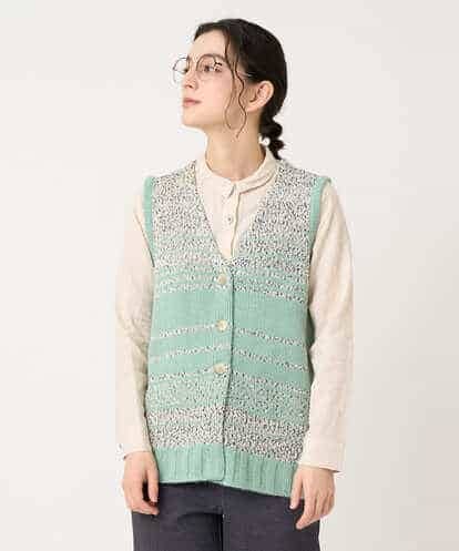 NHSCF50240 GIANNI LO GIUDICE(小さいサイズ) カスリパネルボーダーニットベスト