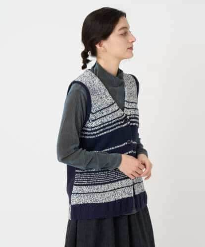 NHSCF50240 GIANNI LO GIUDICE(小さいサイズ) カスリパネルボーダーニットベスト