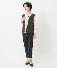 NHSEB50250 GIANNI LO GIUDICE(小さいサイズ)(メゾン ドゥ サンク) 透かし編みニットベスト アイボリー