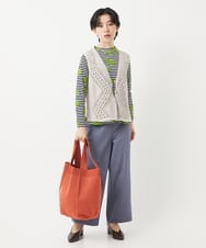 NHSEB50250 GIANNI LO GIUDICE(小さいサイズ)(メゾン ドゥ サンク) 透かし編みニットベスト アイボリー