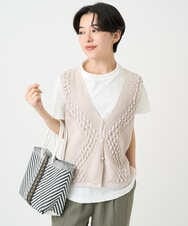 楽天市場】ニットベスト ベスト ジレ レディース かぎ編み V