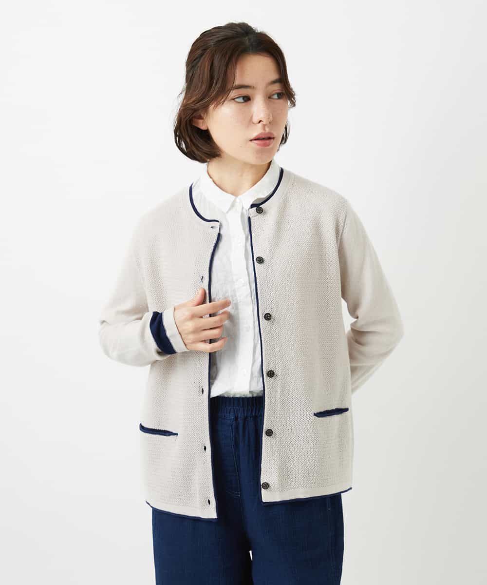 NHSED10270 GIANNI LO GIUDICE(小さいサイズ)(メゾン ドゥ サンク) ドライコットンニットカーディガン ベージュ