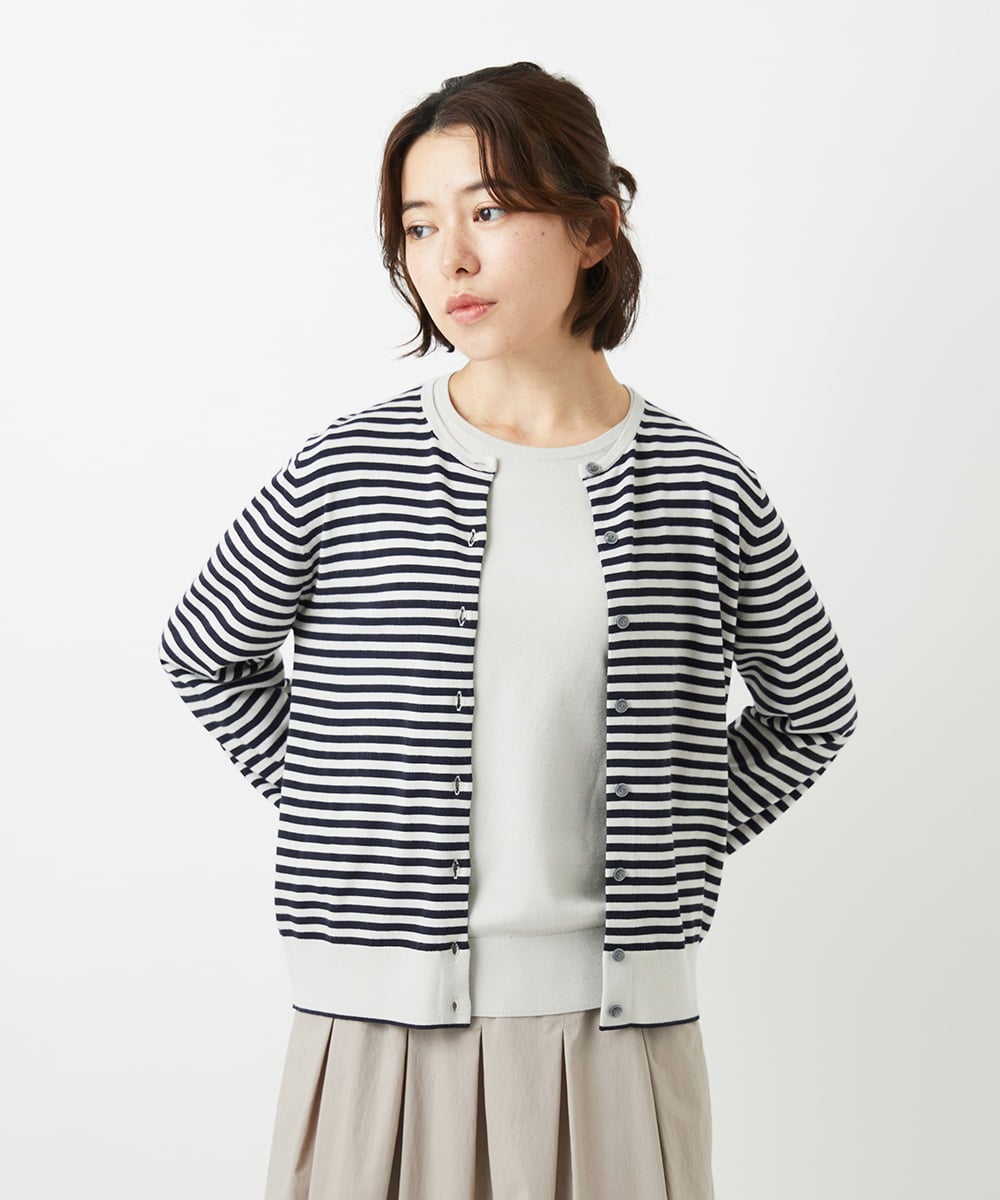 NHSEF80180 GIANNI LO GIUDICE(小さいサイズ)(メゾン ドゥ サンク) [アンサンブル対応]クルーネックニットカーディガン ピンク