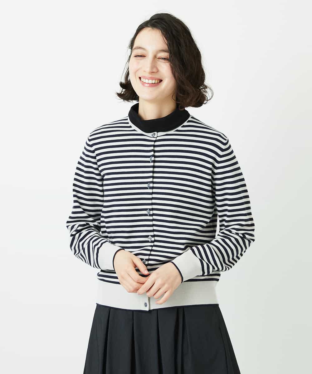 NHSEF80180 GIANNI LO GIUDICE(小さいサイズ)(メゾン ドゥ サンク) [アンサンブル対応]クルーネックニットカーディガン ピンク