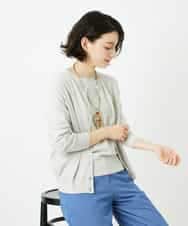 NHSEF80180 GIANNI LO GIUDICE(小さいサイズ)(メゾン ドゥ サンク) [アンサンブル対応]クルーネックニットカーディガン ピンク