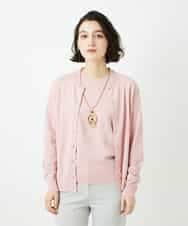 NHSEF80180 GIANNI LO GIUDICE(小さいサイズ)(メゾン ドゥ サンク) [アンサンブル対応]クルーネックニットカーディガン ピンク