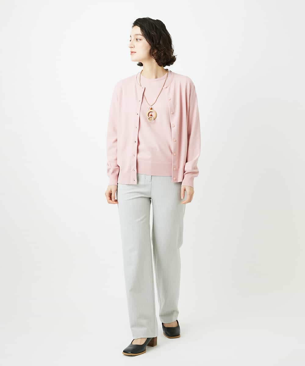 NHSEF80180 GIANNI LO GIUDICE(小さいサイズ)(メゾン ドゥ サンク) [アンサンブル対応]クルーネックニットカーディガン ピンク