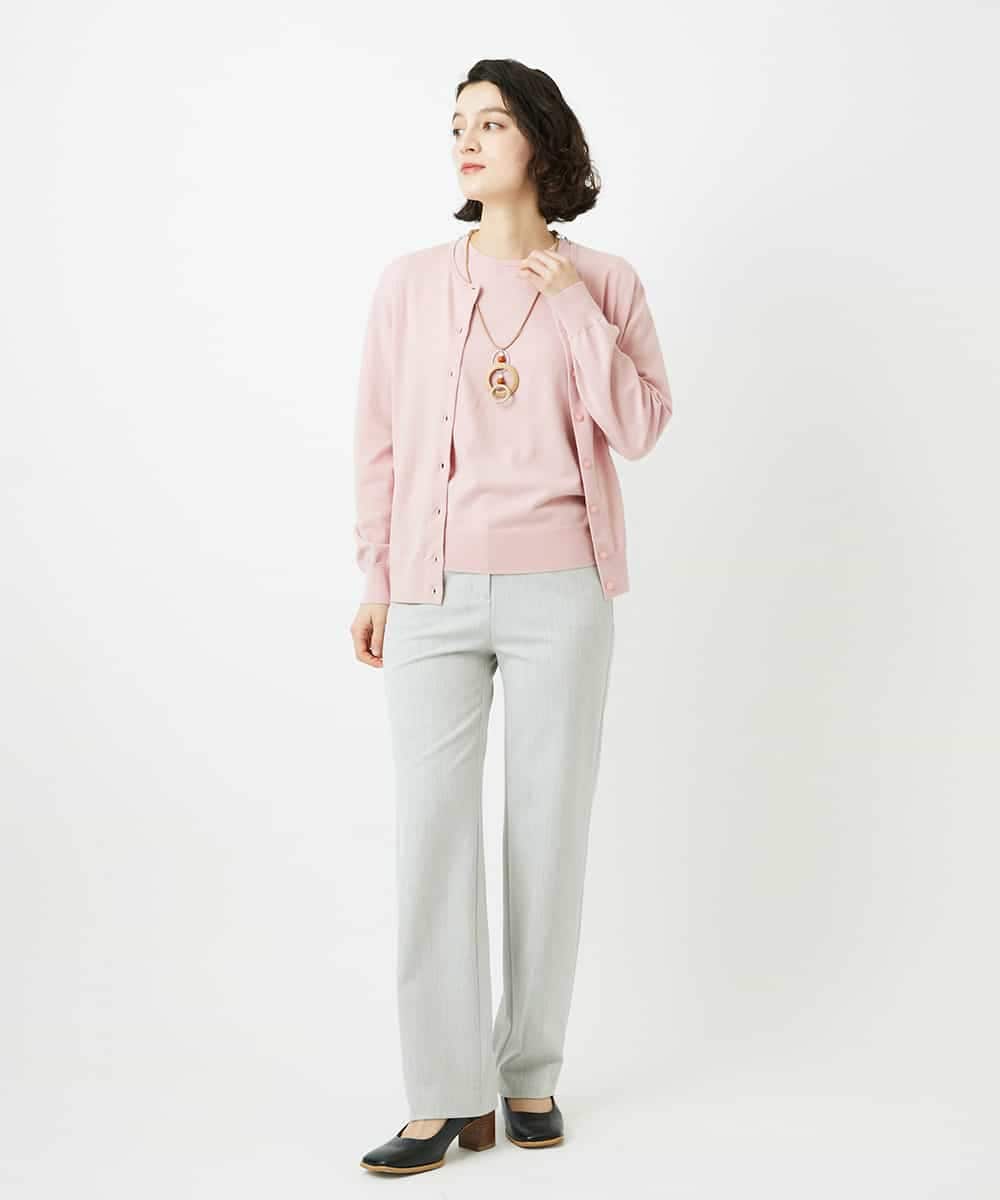 NHSEF80180 GIANNI LO GIUDICE(小さいサイズ)(メゾン ドゥ サンク) [アンサンブル対応]クルーネックニットカーディガン ピンク