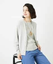 NHSEF80180 GIANNI LO GIUDICE(小さいサイズ)(メゾン ドゥ サンク) [アンサンブル対応]クルーネックニットカーディガン ライトグレー