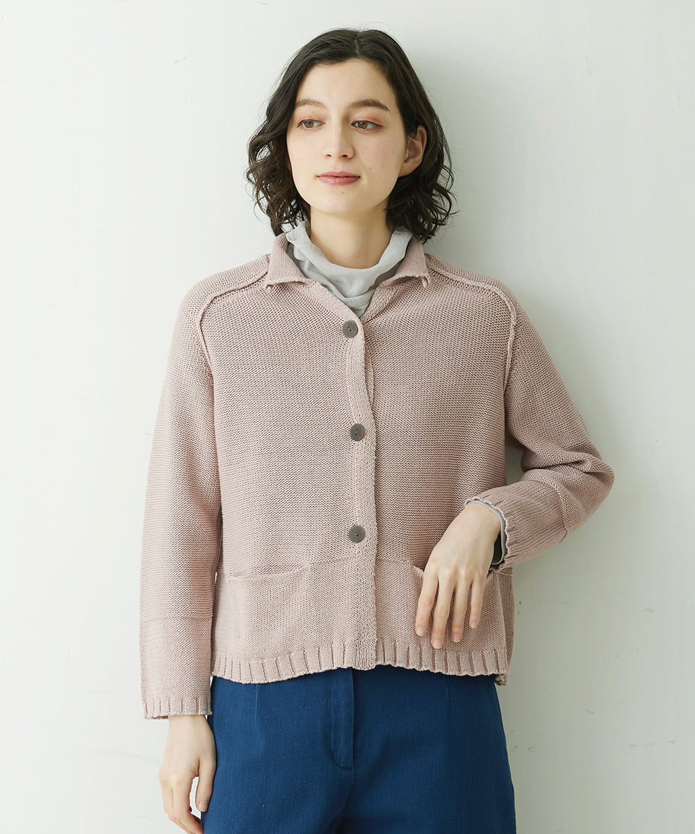 NHSET10300 GIANNI LO GIUDICE(小さいサイズ)(メゾン ドゥ サンク) [洗える]綿ギマニットカーディガン ピンク