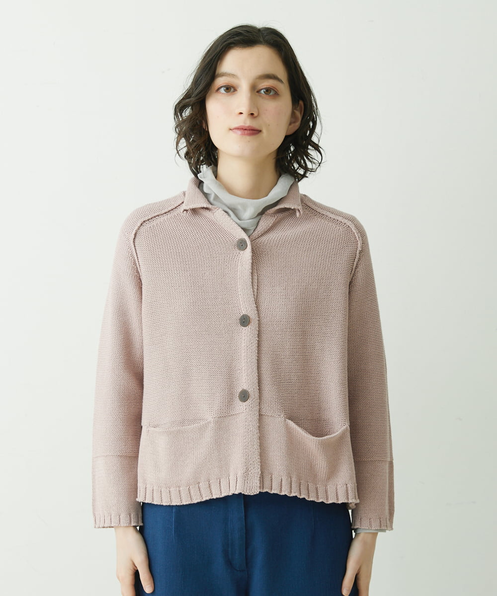 NHSET10300 GIANNI LO GIUDICE(小さいサイズ)(メゾン ドゥ サンク) [洗える]綿ギマニットカーディガン ピンク