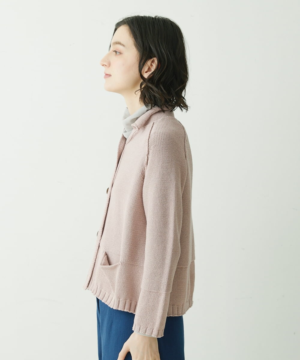 NHSET10300 GIANNI LO GIUDICE(小さいサイズ)(メゾン ドゥ サンク) [洗える]綿ギマニットカーディガン ピンク