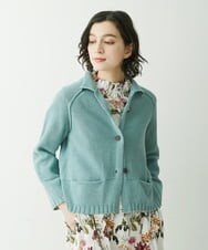 NHSET10300 GIANNI LO GIUDICE(小さいサイズ)(メゾン ドゥ サンク) [洗える]綿ギマニットカーディガン ブルーグリーン