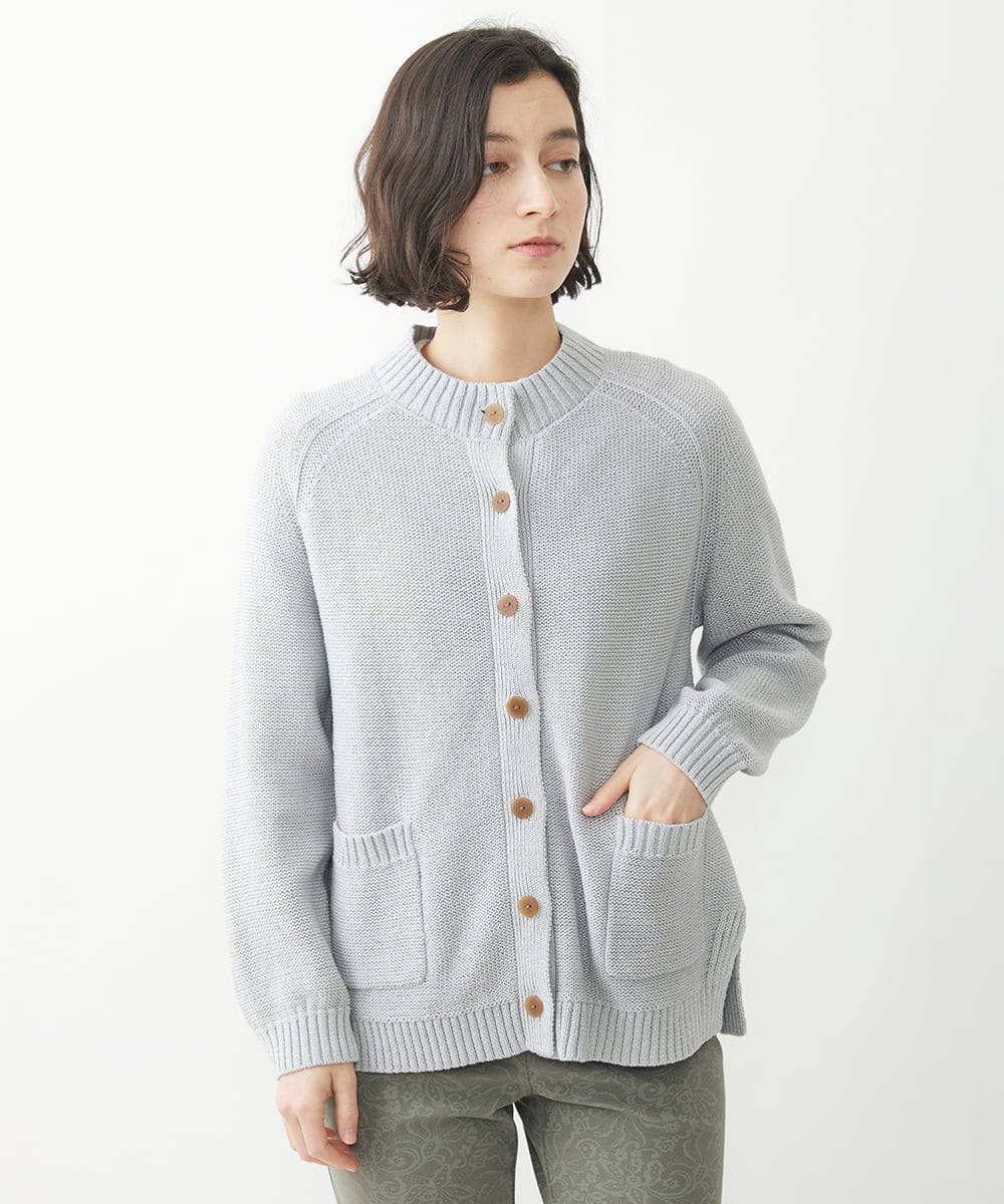 NHSEW20300 GIANNI LO GIUDICE(小さいサイズ)(メゾン ドゥ サンク) メンギマニットカーディガン ブルーグリーン
