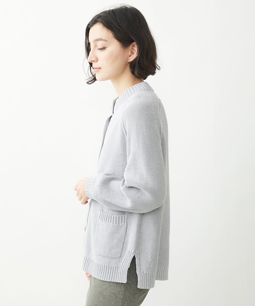 NHSEW20300 GIANNI LO GIUDICE(小さいサイズ)(メゾン ドゥ サンク) メンギマニットカーディガン ブルーグリーン
