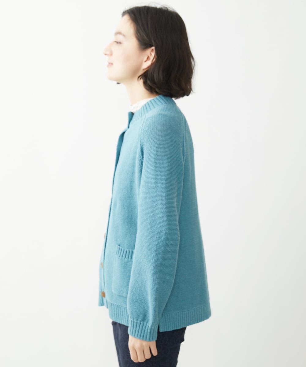 NHSEW20300 GIANNI LO GIUDICE(小さいサイズ)(メゾン ドゥ サンク) メンギマニットカーディガン ブルーグリーン