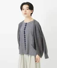 NHSGA30330 GIANNI LO GIUDICE(小さいサイズ)(メゾン ドゥ サンク) 透かし柄ニットカーディガン ブルー