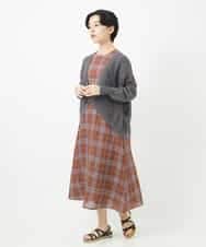 NHSGA30330 GIANNI LO GIUDICE(小さいサイズ)(メゾン ドゥ サンク) 透かし柄ニットカーディガン ブルー