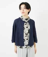 NHSGA40260 GIANNI LO GIUDICE(小さいサイズ)(メゾン ドゥ サンク) ケープ風ニットカーディガン スモーキーグリーン